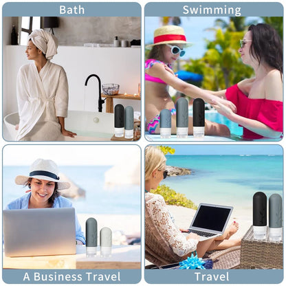 Set de 18 Botellas y Atomizadores de Viaje – Rellenables y Antifugas