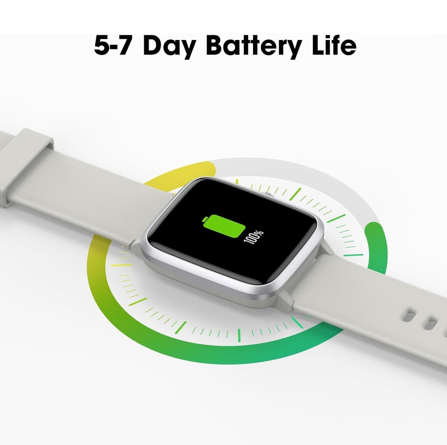 Smartwatch Fitness 1.65” con Monitoreo de Salud Bluetooth Plata