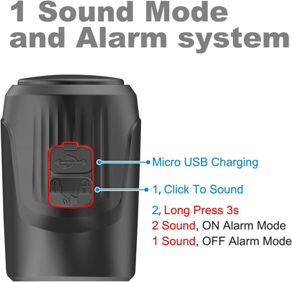 Bocina USB Recargable Bicicleta 125dB Antirrobo Impermeable Negra