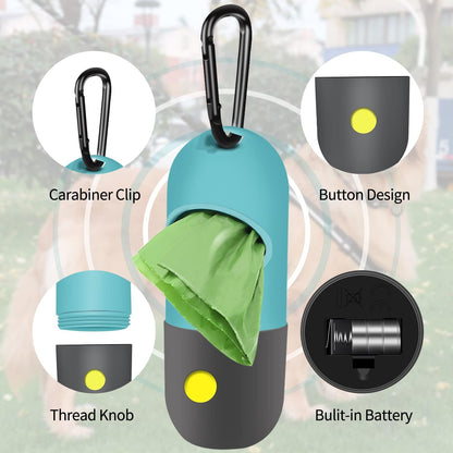 Dispensador Bolsas Perro Eliamo con Linterna LED y Clip