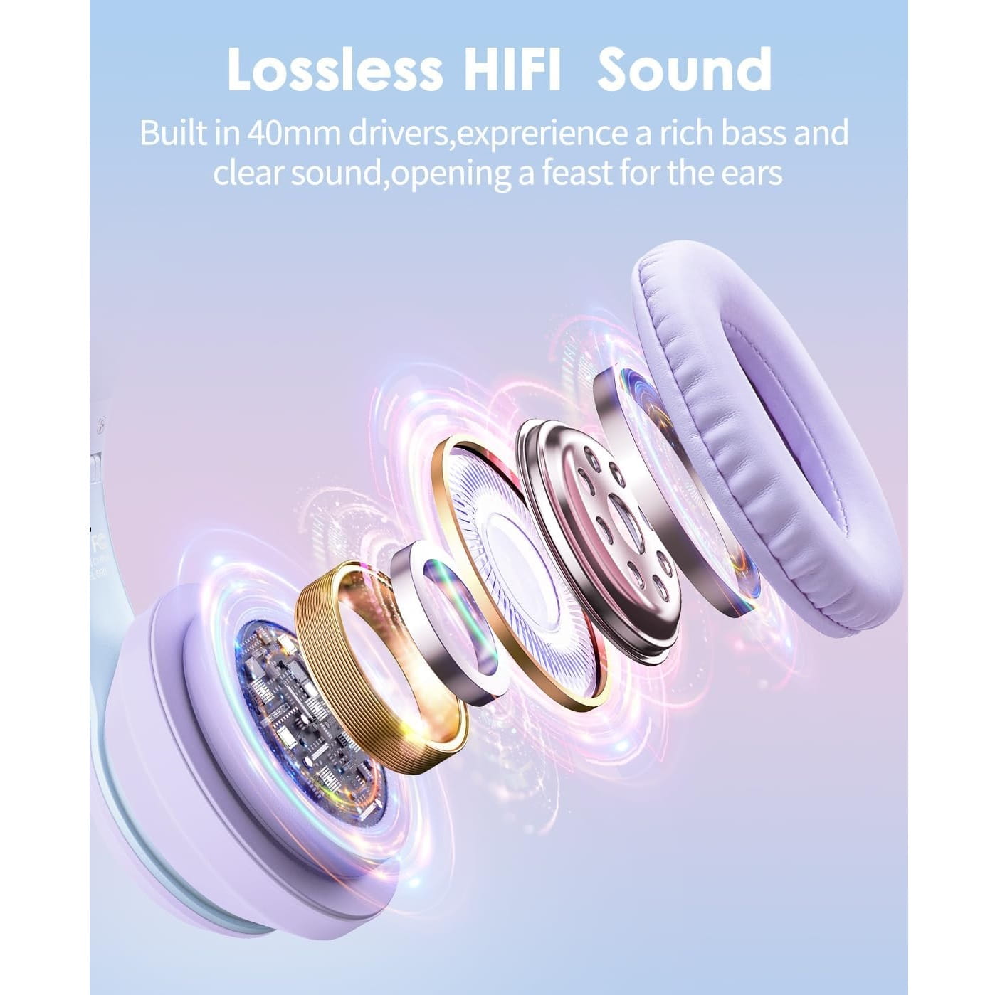 Audífonos Bluetooth ONITOON Orejas de Gato LED HiFi