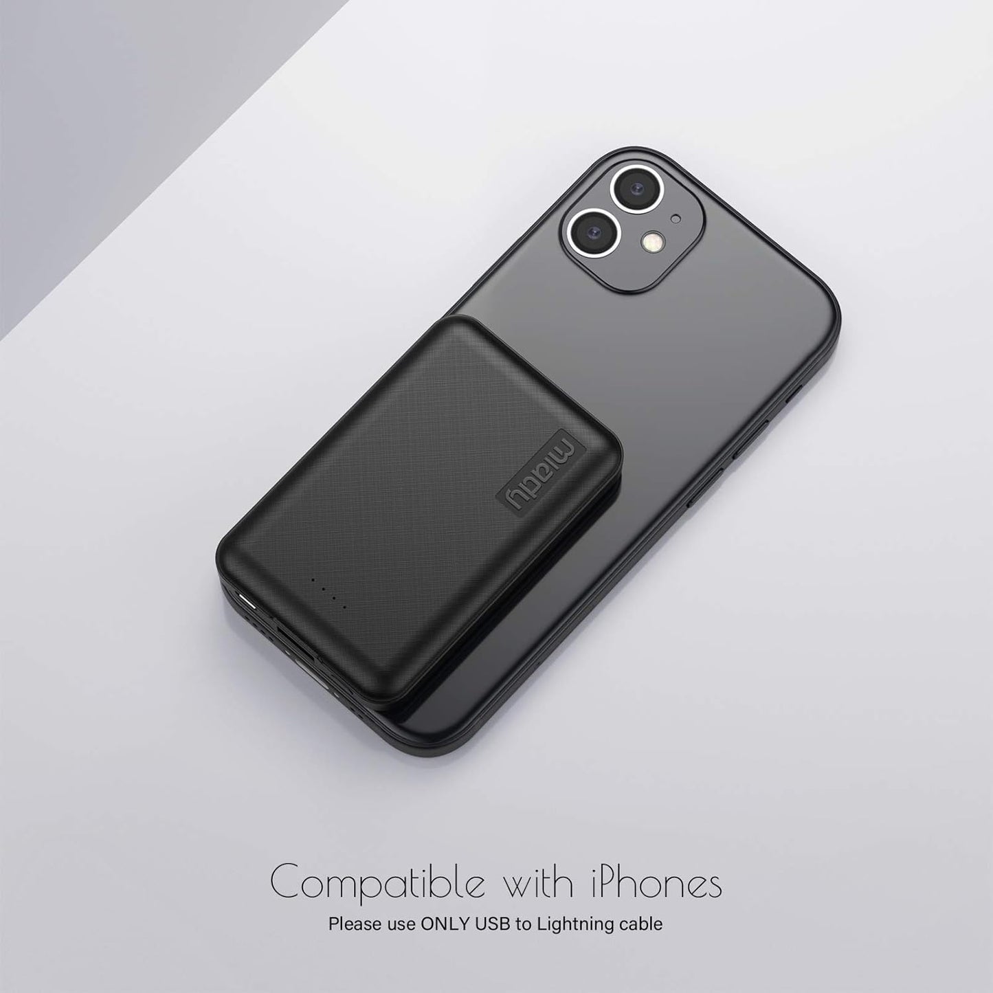 Mini Power Bank 5000mAh USB-C 12W iPhone Samsung Pack x2