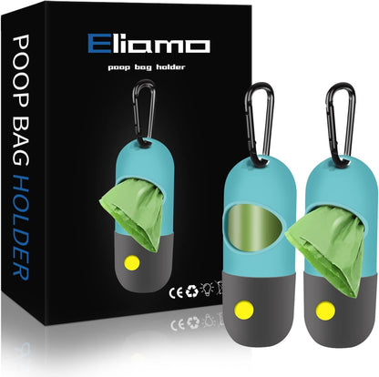 Dispensador Bolsas Perro Eliamo con Linterna LED y Clip