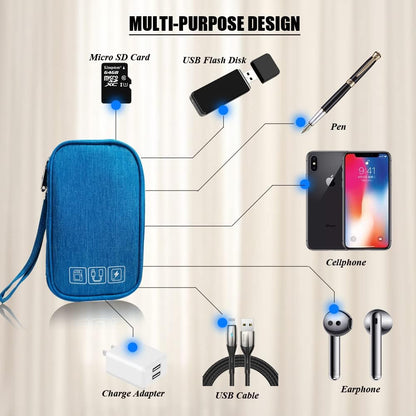 Estuche Organizador de Tecnología Impermeable - Azul