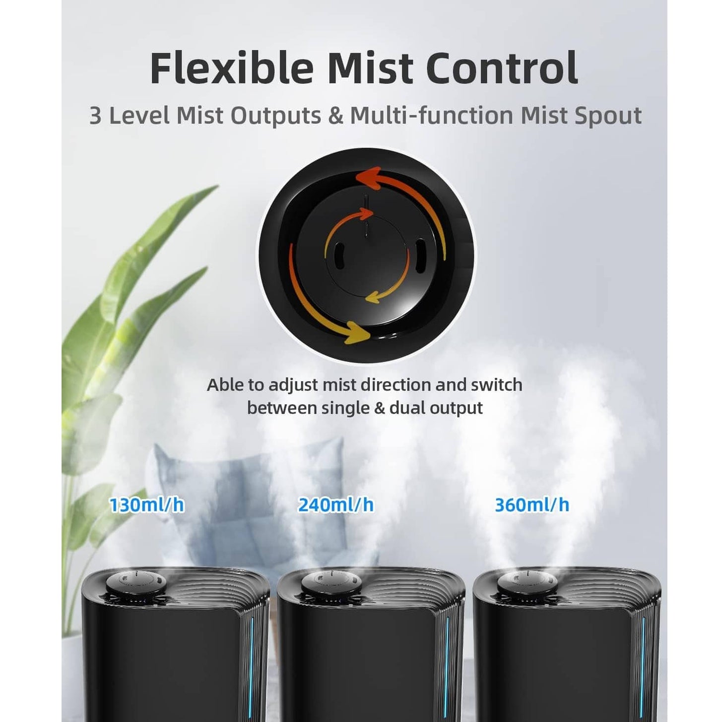 Humidificador Ultrasónico 6L Inteligente LED – Difusor Aromaterapia Negro