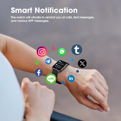 Smartwatch Pautios 1.8” IP68 con Monitoreo de Salud y Actividad Negro