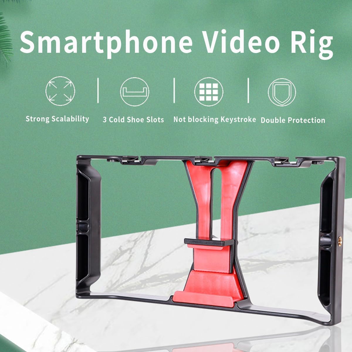 Jaula Estabilizadora para Celular – Soporte Vlogging con 3 Zapatas Frías