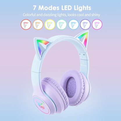 Audífonos Bluetooth ONITOON Orejas de Gato LED HiFi