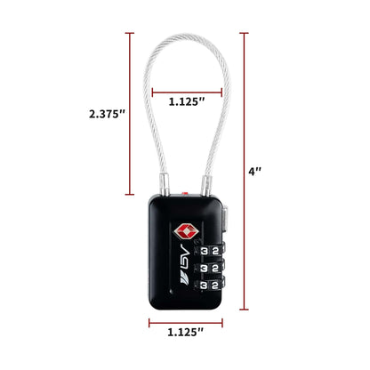 Candado TSA de Viaje con Combinación – Seguridad para Maletas y Mochilas – Negro