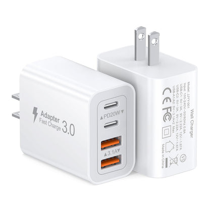 Cargador de Pared Inteligente Multi USB-C USB-A - hasta 40W – Carga 4 Dispositivos