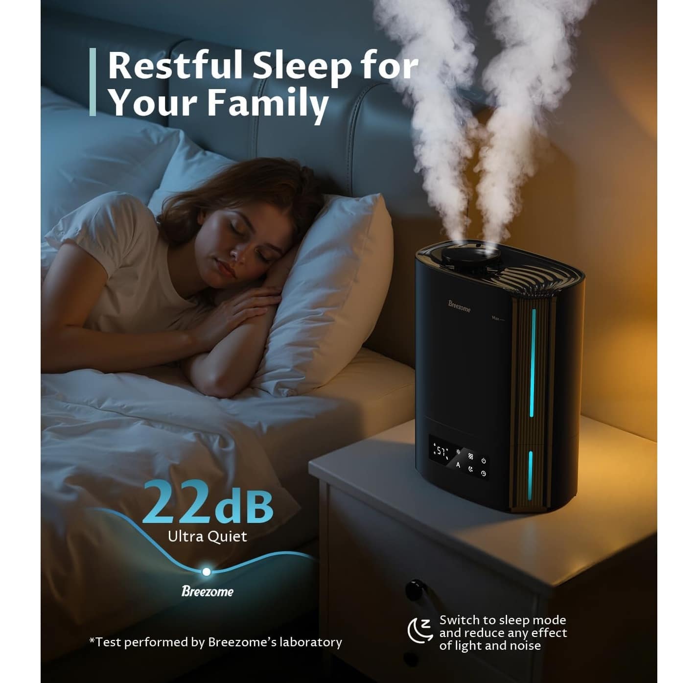 Humidificador Ultrasónico 6L Inteligente LED – Difusor Aromaterapia Negro