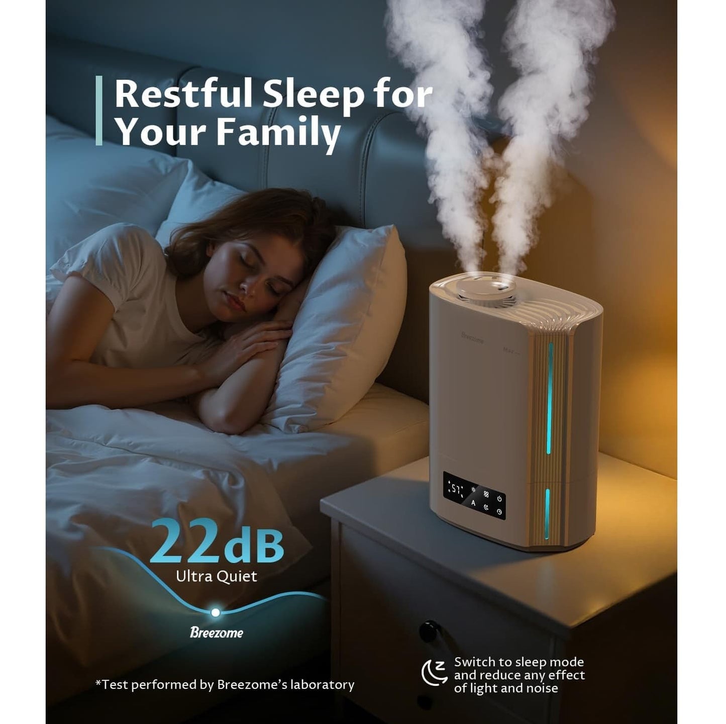 Humidificador Ultrasónico 6L Inteligente – Difusor Aromaterapia y LED - Blanco