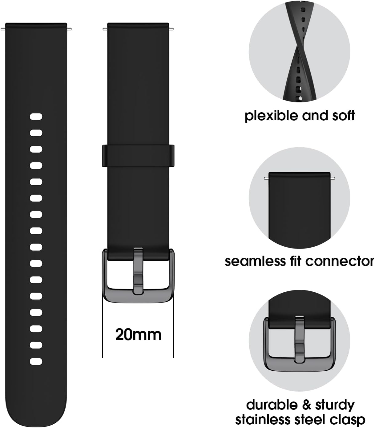 Smartwatch Pautios 1.8” IP68 con Monitoreo de Salud y Actividad Negro