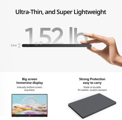 Monitor Portátil 15.6 FHD IPS USB-C y Mini HDMI