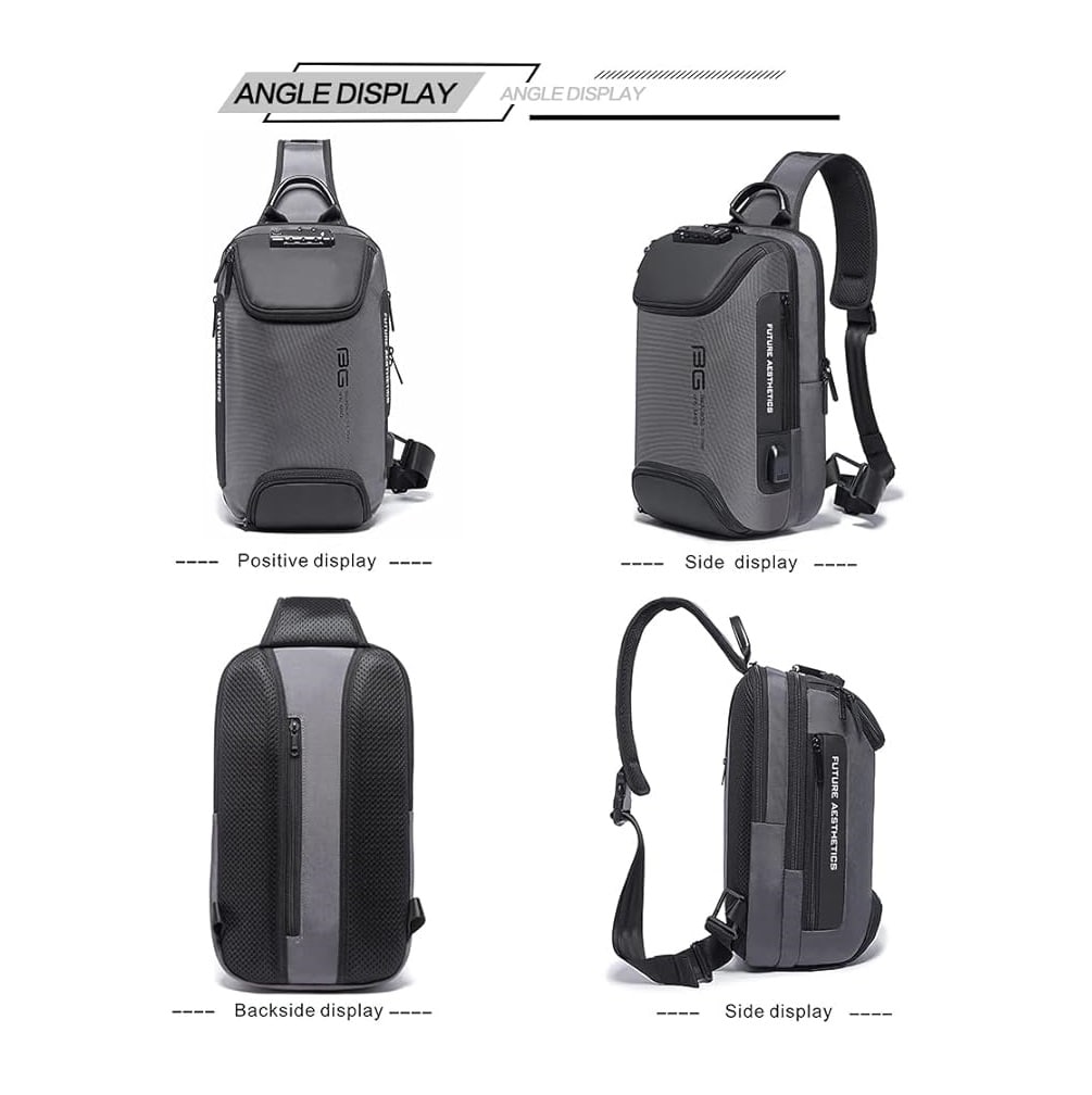 Mochila Bandolera Antirrobo BANGE Impermeable con USB
