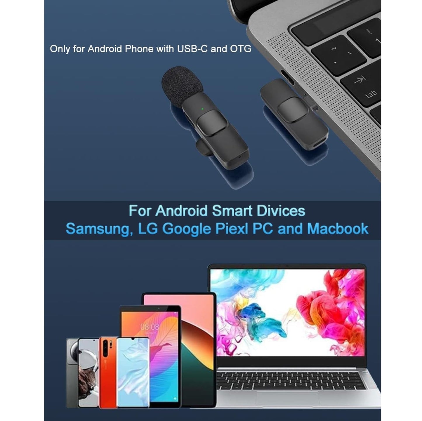 Micrófono Lavalier Inalámbrico USB-C iPhone 15 y Android