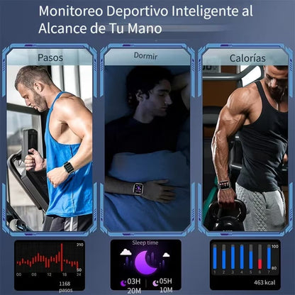 Smartwatch Negro con Llamadas Bluetooth y 100+ Modos Deportivos
