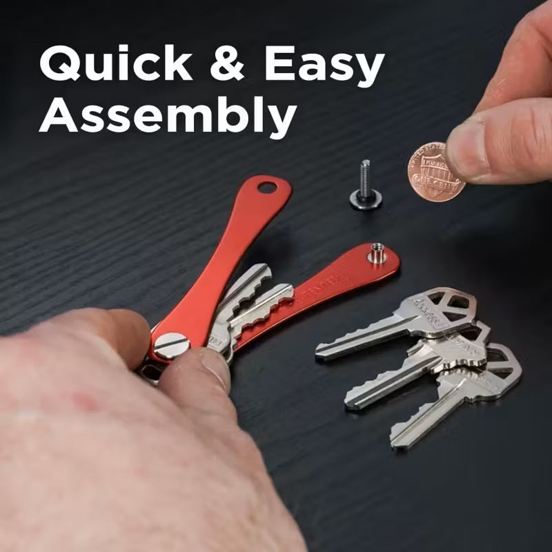 Llavero Minimalista de Aluminio organizador para 10 Llaves Negro