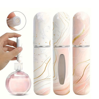 Atomizadores de Perfume Mini 5ml para Mujer Pack x3 Mármol Rosa
