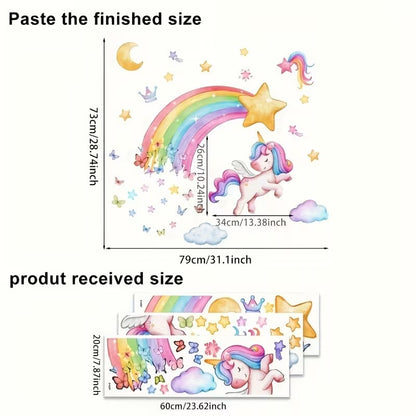 Calcomanías Decorativas de Unicornio para Dormitorio de Niñas
