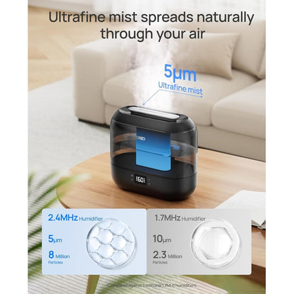 Humidificador Ultrasónico 4L Inteligente WiFi – Alexa/Google, Difusor Negro