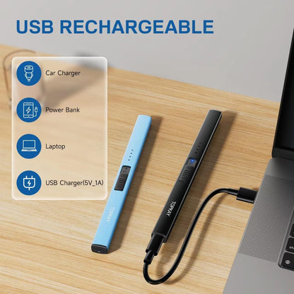 Encendedor Eléctrico USB de Plasma - Viento y Llama - Negro