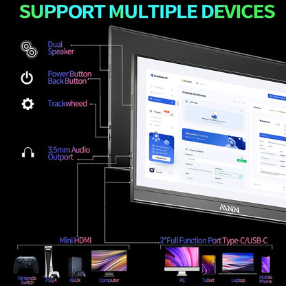 Monitor Portátil 15.6 FHD IPS USB-C y Mini HDMI