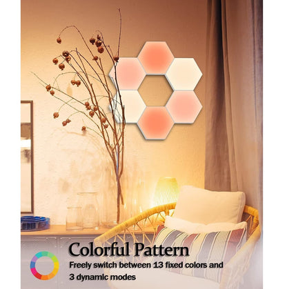Lámparas LED RGB Hexagonales – Programables y Táctiles con Control Remoto
