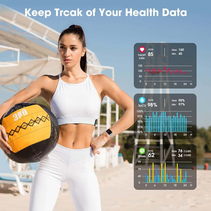 Smartwatch Fitness 1.65” con Monitoreo de Salud Bluetooth Plata