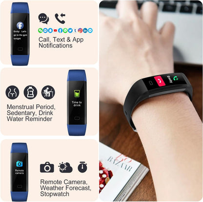 Smartwatch Fitness ENGERWALL S5 con 16 Modos Deportivos y Monitor de Salud Negro