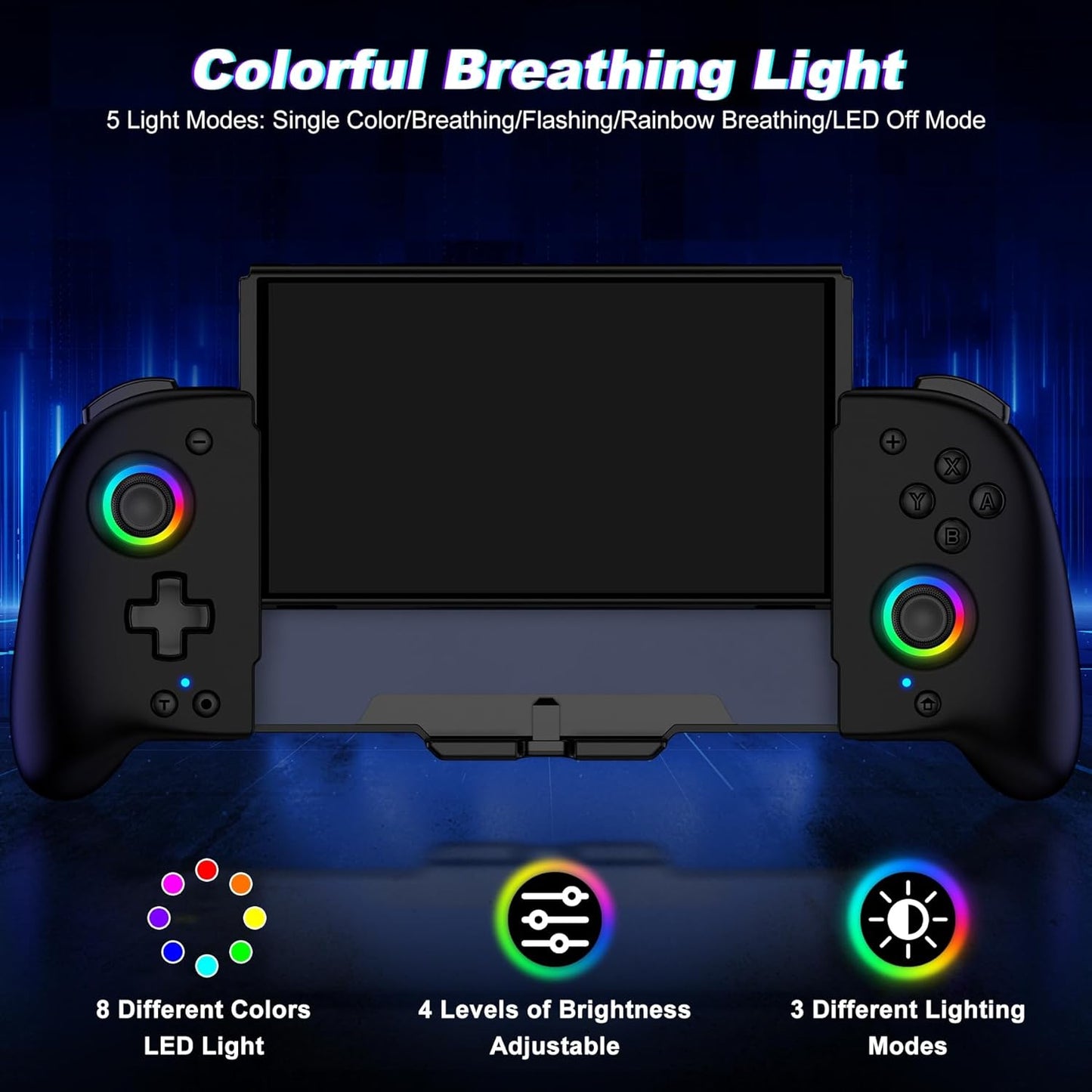 Control Pro para Nintendo Switch/OLED - RGB 1000mAh Negro