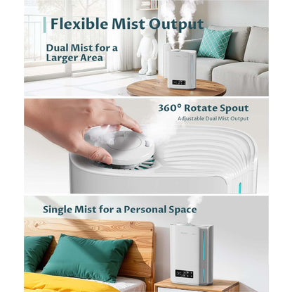 Humidificador Ultrasónico 6L Inteligente – Difusor Aromaterapia y LED - Blanco