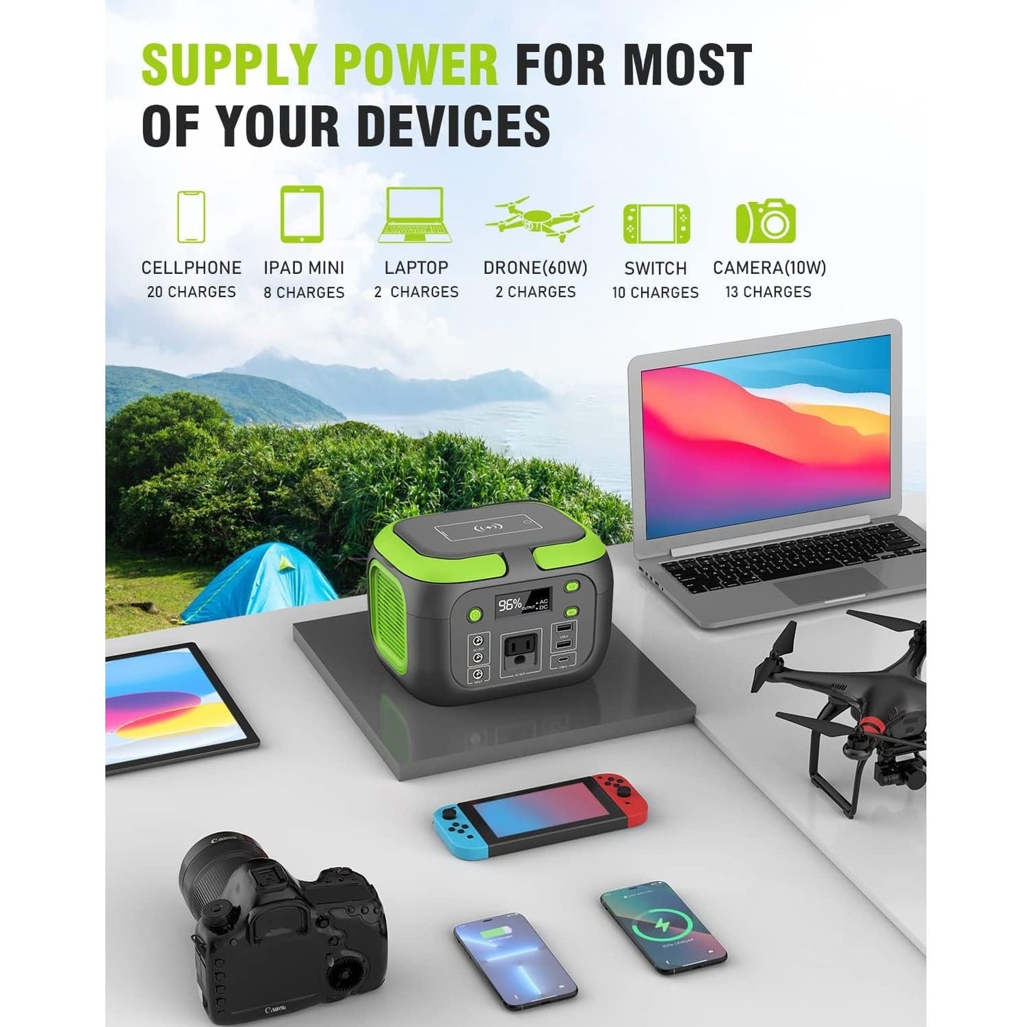 Estación de Energía Portátil SinKeu 155 Wh 200W - Generador Solar