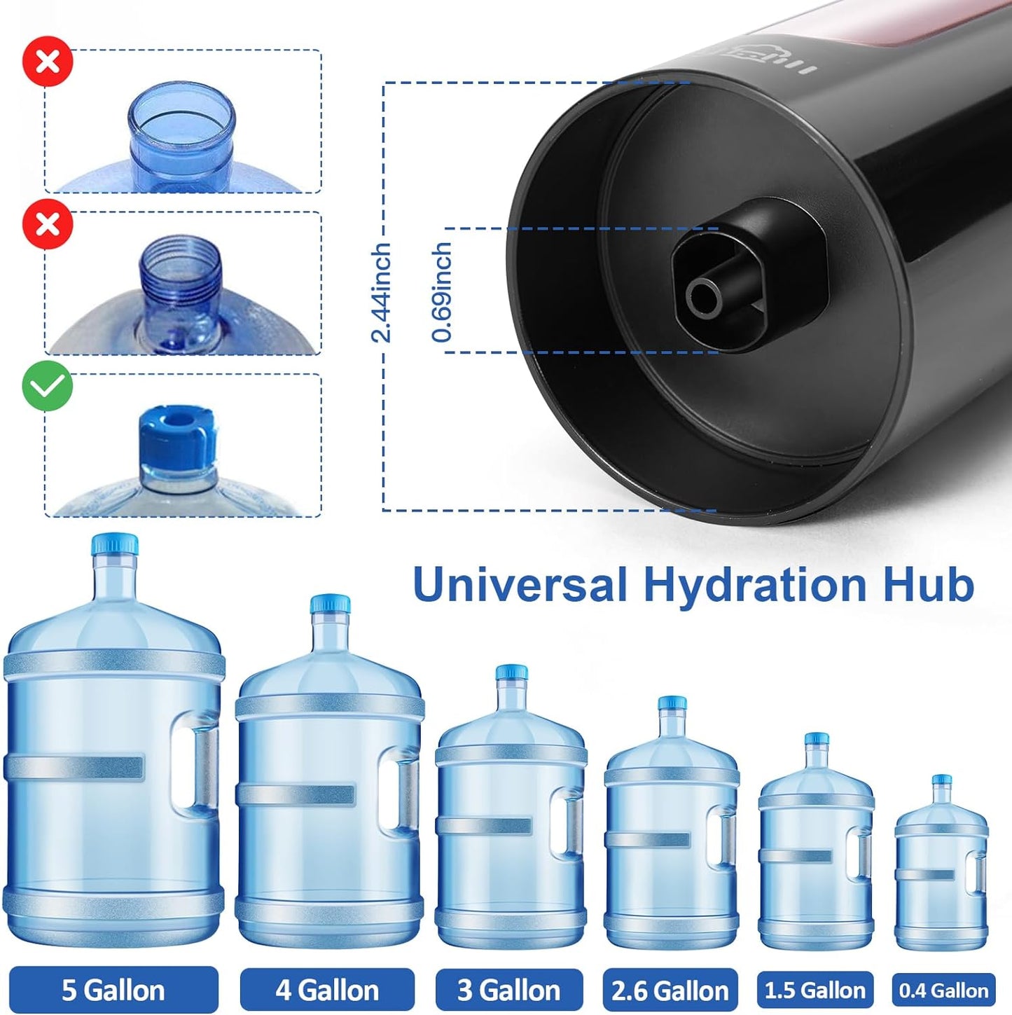 Dispensador de Agua Eléctrico JOYHILL 5 Galones LED USB-C