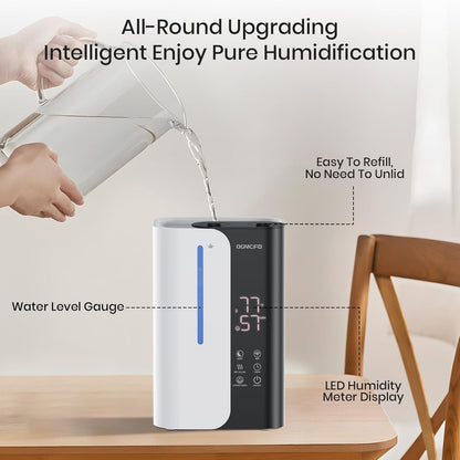 Humidificador Ultrasónico 5L Inteligente LED – Difusor Aromaterapia Negro/Blanco