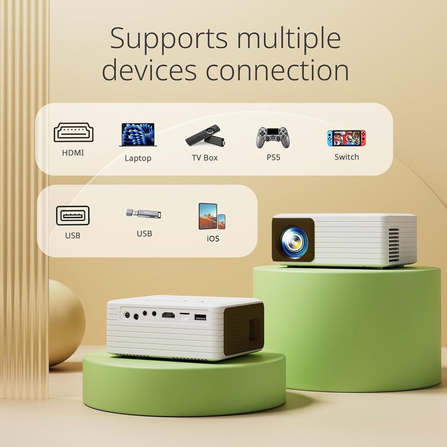 Proyector Portátil Mini FHD 1080p YOTON  Y3 120 lúmenes – HDMI y USB