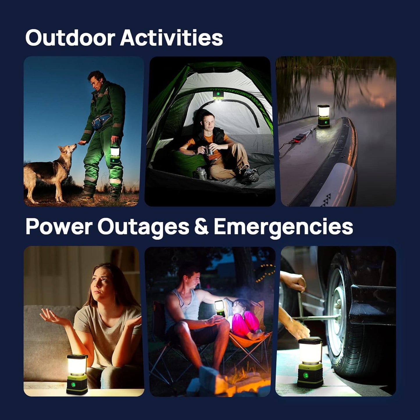 Linterna LED Camping 1000 lm Recargable 4400 mAh IPX4