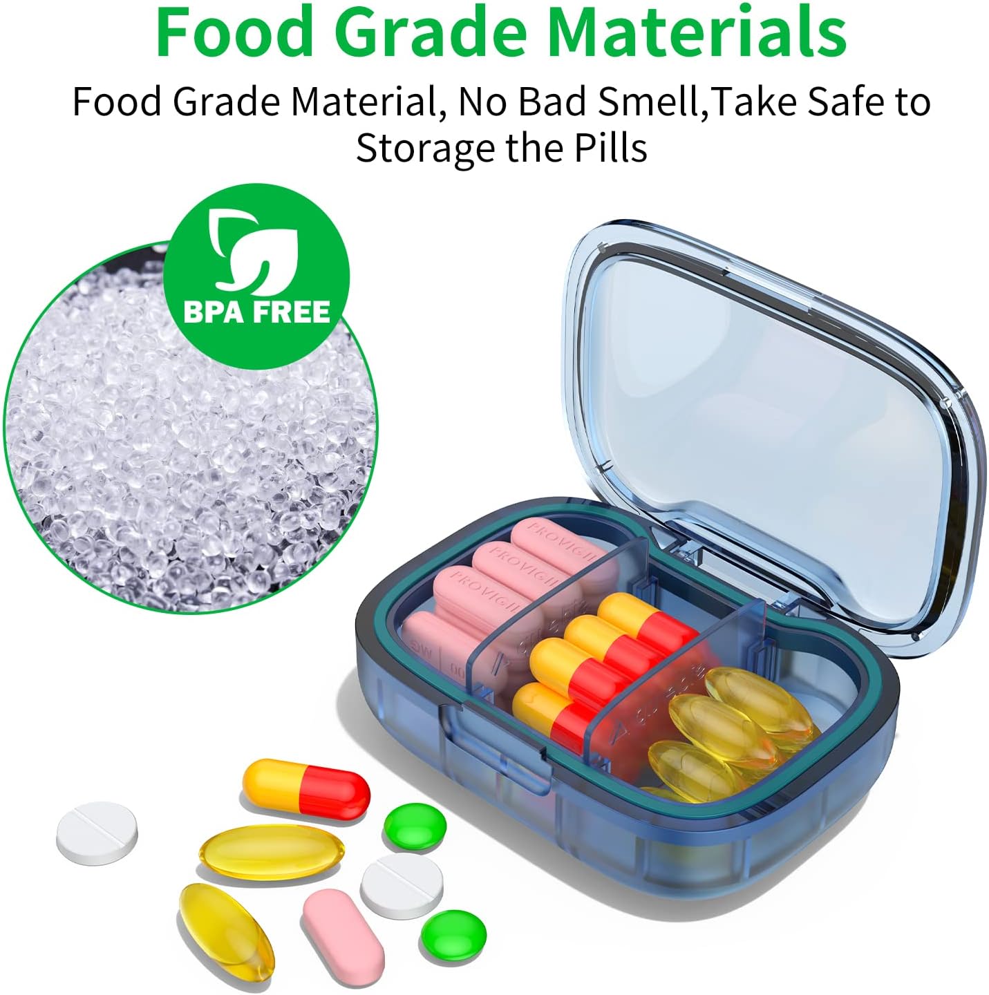 Pastillero Portátil TecQach 3 Compartimentos Pack 2