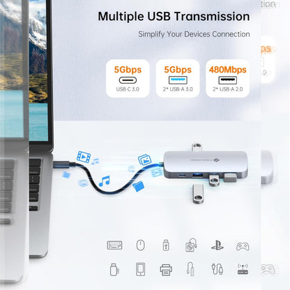 Hub USB-C 9 en 1 con HDMI 4K 60Hz y Carga PD 100W