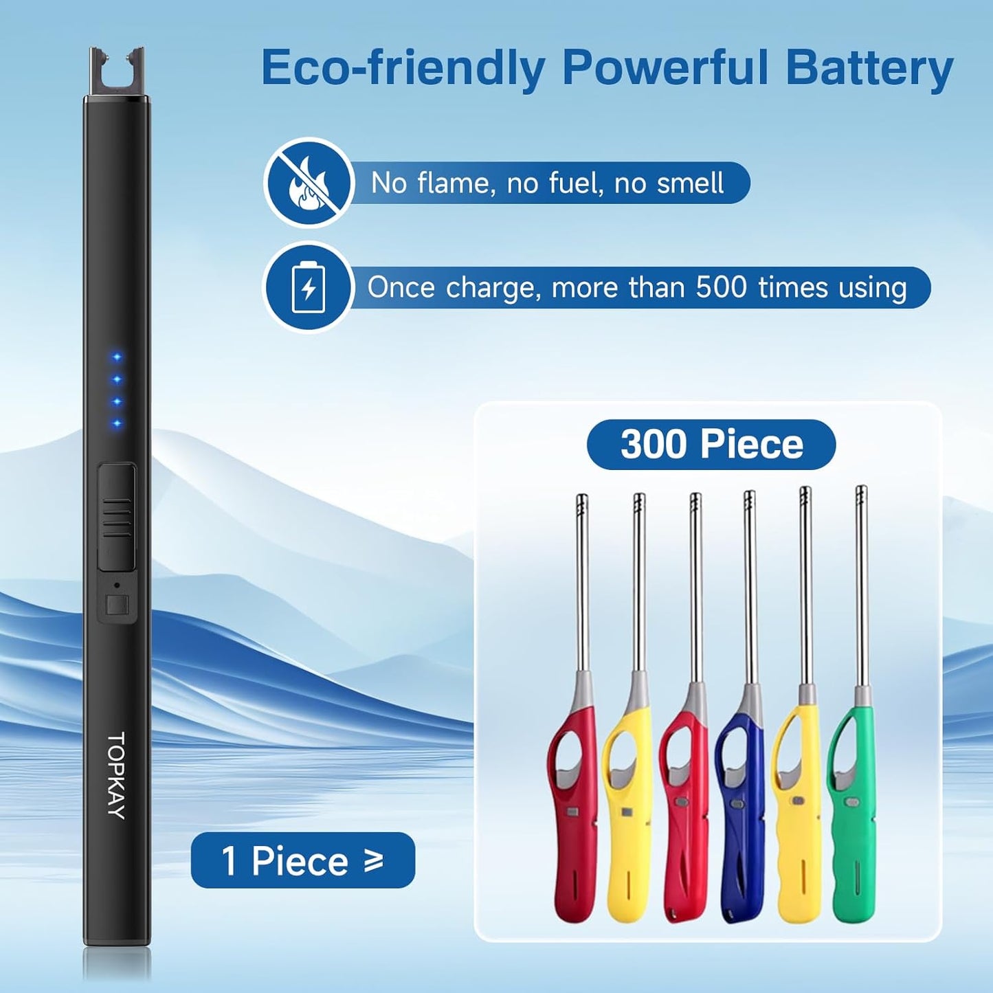 Encendedor Eléctrico USB de Plasma - Viento y Llama - Negro