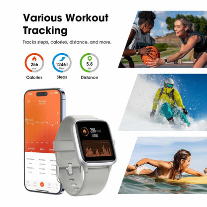 Smartwatch Fitness 1.65” con Monitoreo de Salud Bluetooth Plata