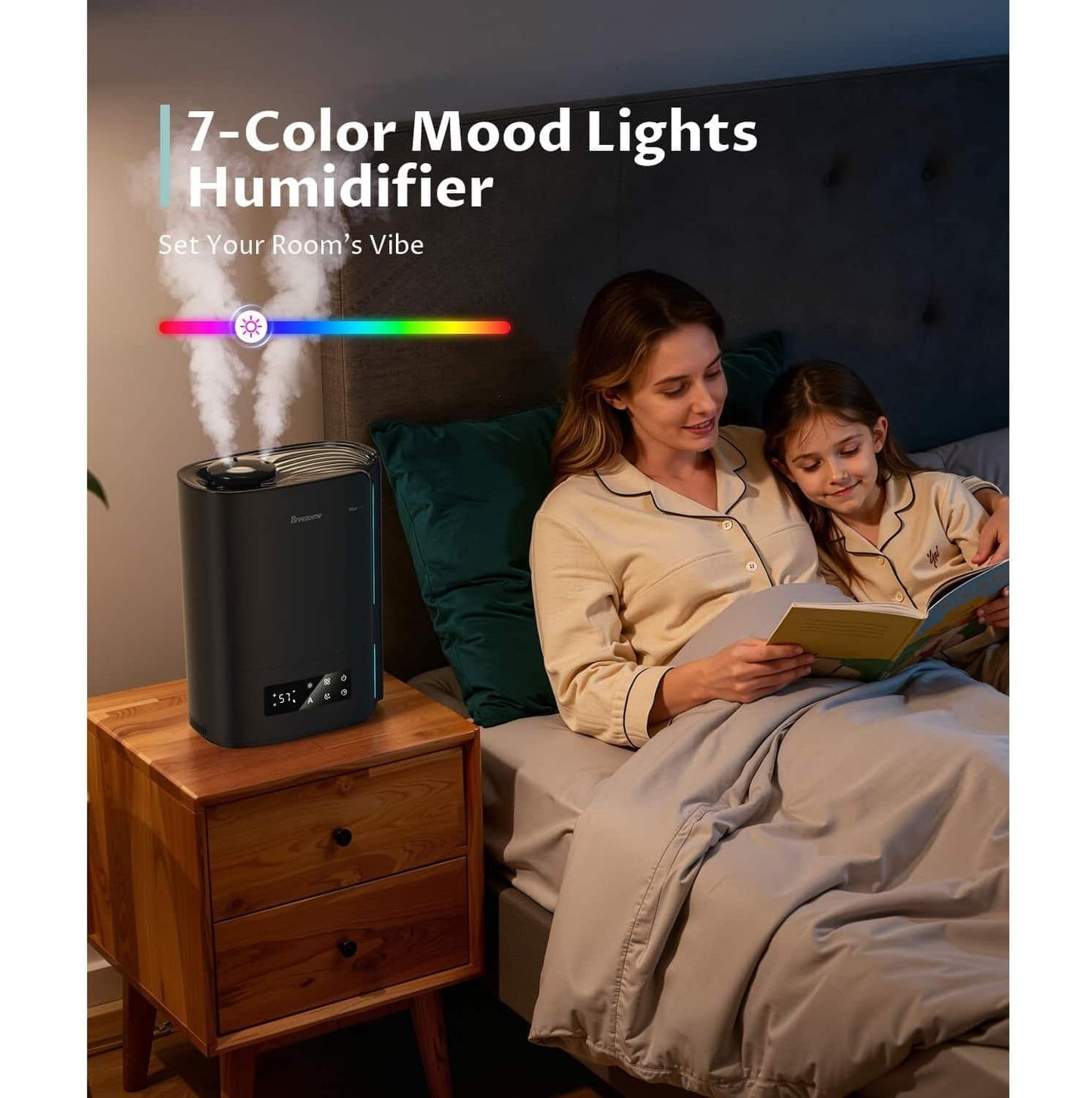 Humidificador Ultrasónico 6L Inteligente LED – Difusor Aromaterapia Negro