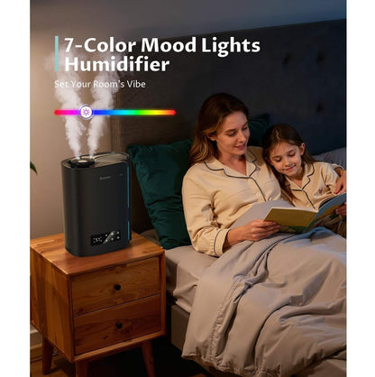 Humidificador Ultrasónico 6L Inteligente LED – Difusor Aromaterapia Negro