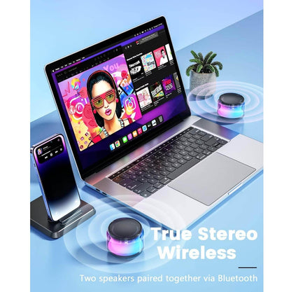 Parlante Bluetooth LENRUE A64 con Luces LED Portátil