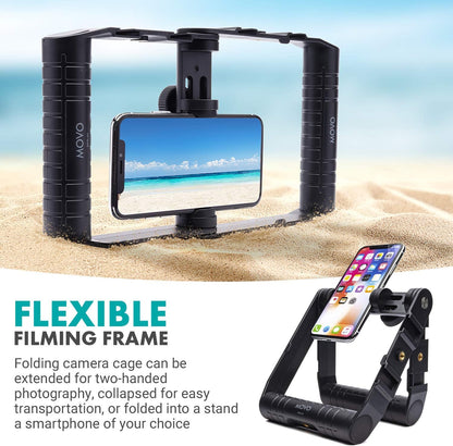 Jaula Plegable para Celular – Soportes Zapata Fría y Vlogging