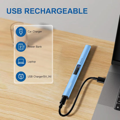 Encendedor Eléctrico USB de Plasma - Viento y Llama - Azul