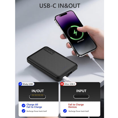 Mini Power Bank 5000mAh USB-C 12W iPhone Samsung Pack x2