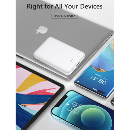 Mini Power Bank 5000mAh USB-C 12W iPhone Samsung Pack x2