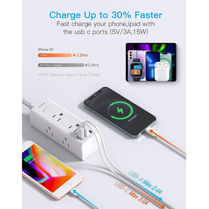 Regleta One Beat 9 en 1 con USB C y Protector de Sobretensiones