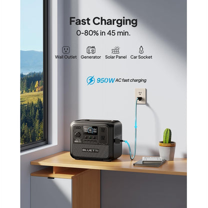 Estación de Energía Portátil - BLUETTI AC70 - LiFePO4 - 768Wh - 1000W a 2000W - Generador Solar